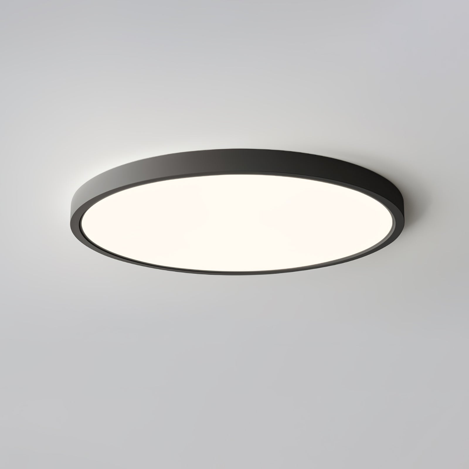 Acrylic Ultra-Thin Round Flush Mount Ceiling Light Dimmable Bedroom Hallway — White Black 11 to 19 Inch