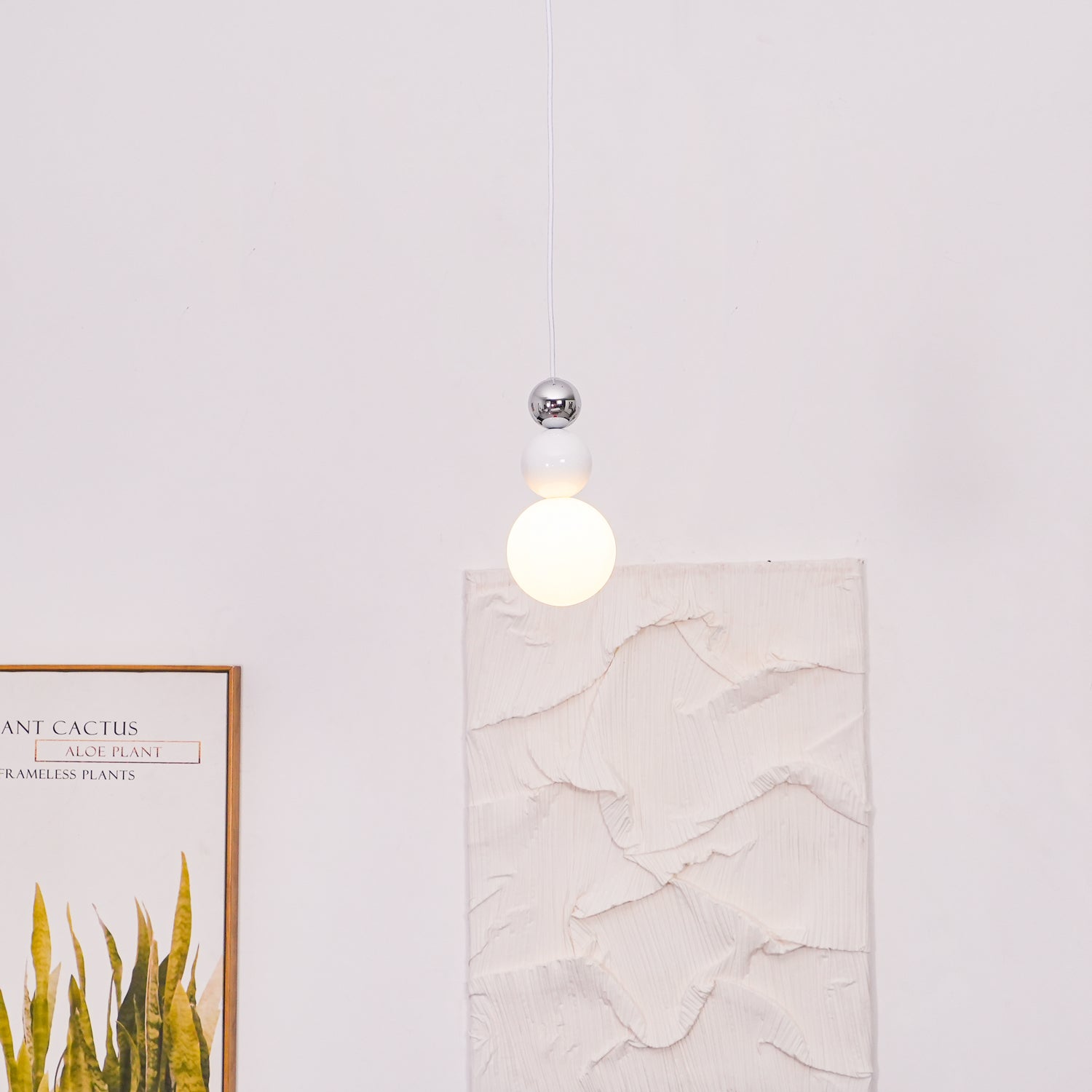 Acrylic Three Ball Pendant Lamp Modern Height Adjustable Bedroom Dining Room — 4 Colors
