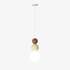 Acrylic Three Ball Pendant Lamp Modern Height Adjustable Bedroom Dining Room — 4 Colors