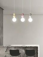 Acrylic Three Ball Pendant Lamp Modern Height Adjustable Bedroom Dining Room — 4 Colors