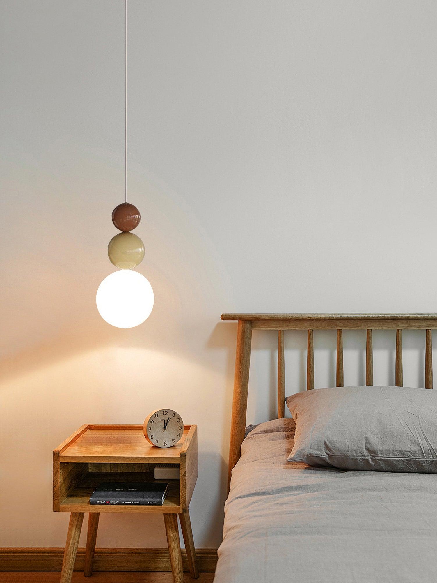 Acrylic Three Ball Pendant Lamp Modern Height Adjustable Bedroom Dining Room — 4 Colors