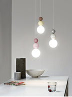 Acrylic Three Ball Pendant Lamp Modern Height Adjustable Bedroom Dining Room — 4 Colors