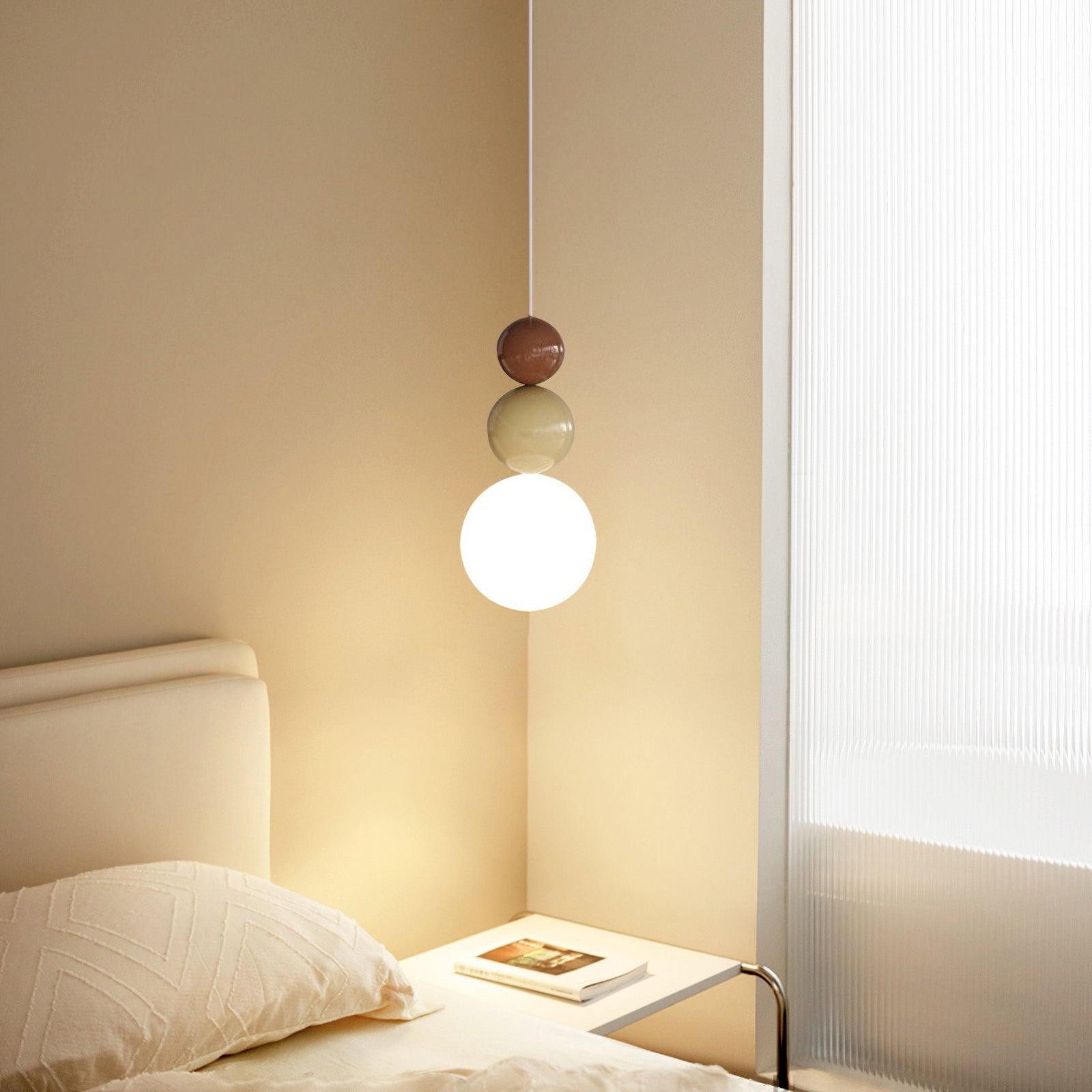 Acrylic Three Ball Pendant Lamp Modern Height Adjustable Bedroom Dining Room — 4 Colors