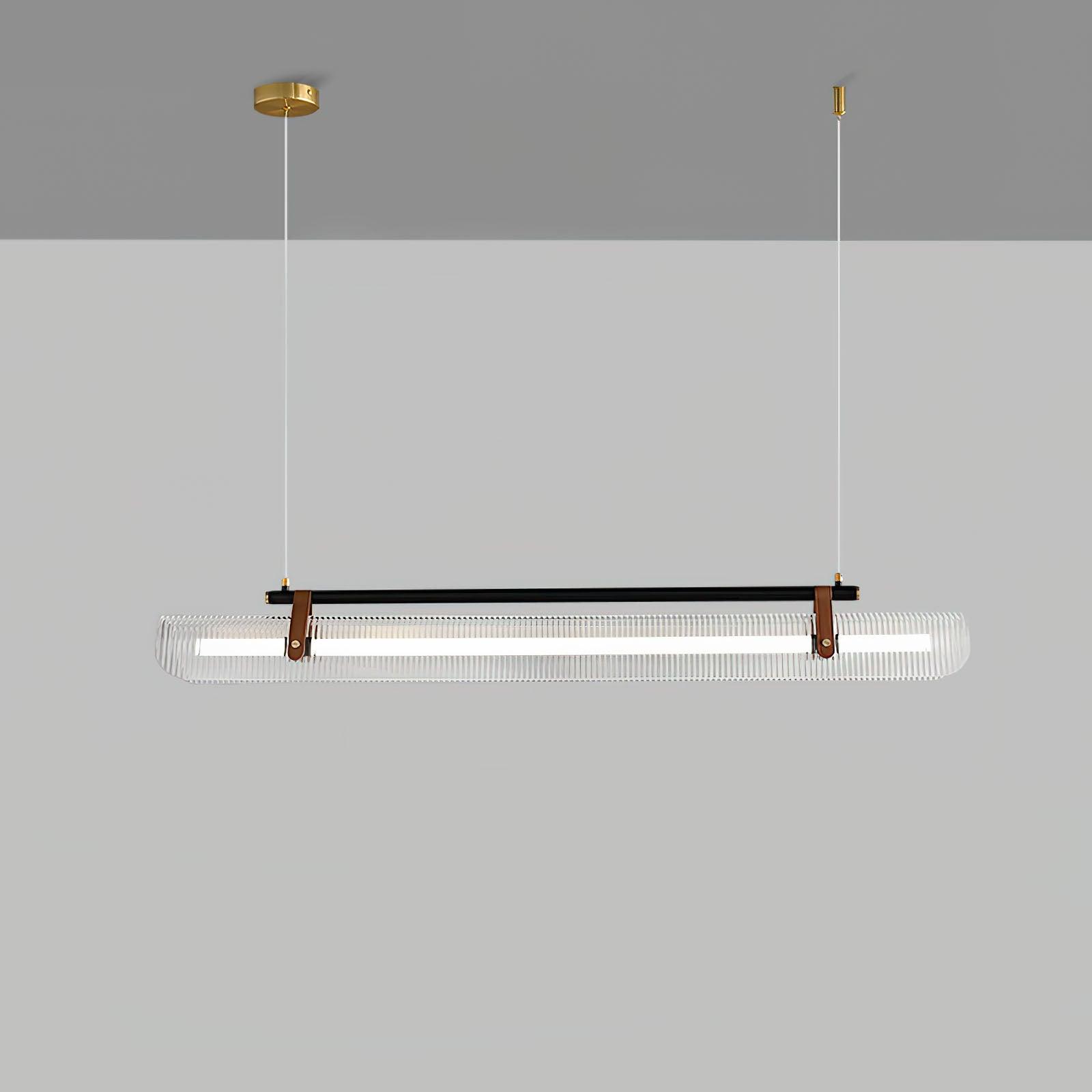 Acrylic Linear Chandelier Dimmable Kitchen Island Dining Room Office — Gold Black 31 to 59 Inch