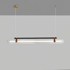 Acrylic Linear Chandelier Dimmable Kitchen Island Dining Room Office — Gold Black 31 to 59 Inch