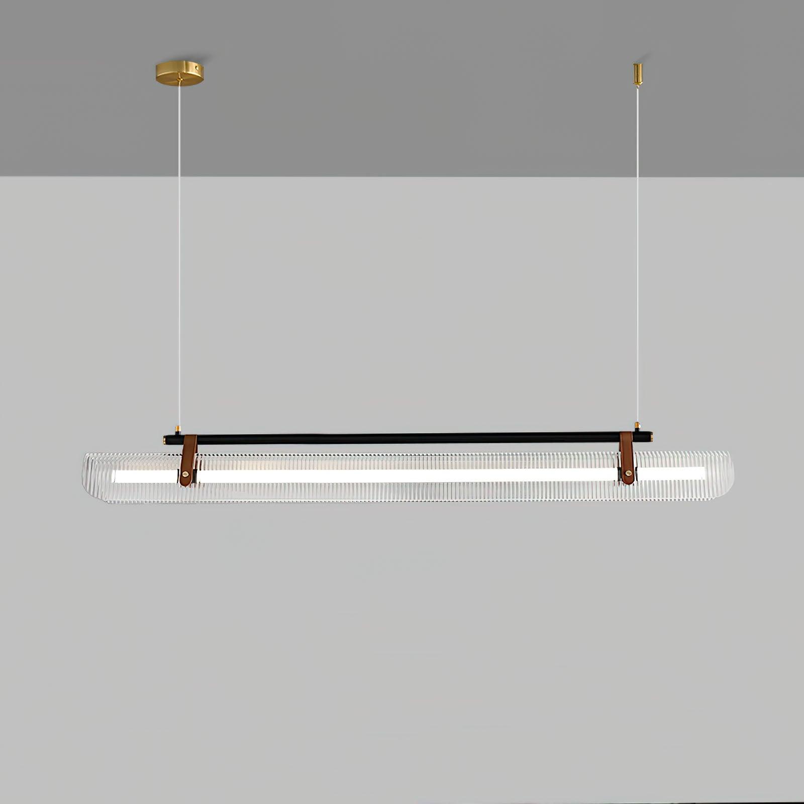 Acrylic Linear Chandelier Dimmable Kitchen Island Dining Room Office — Gold Black 31 to 59 Inch