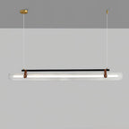 Acrylic Linear Chandelier Dimmable Kitchen Island Dining Room Office — Gold Black 31 to 59 Inch