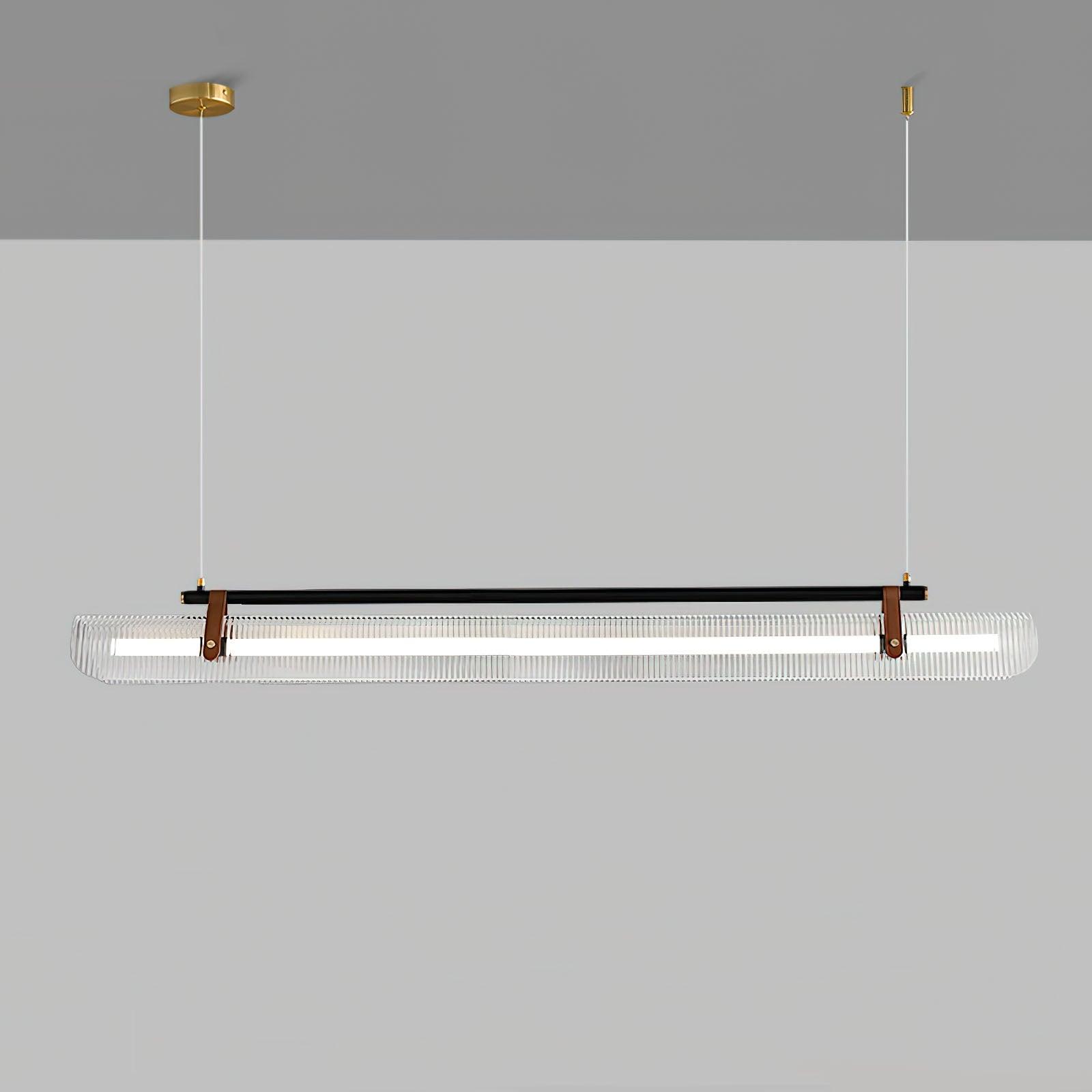 Acrylic Linear Chandelier Dimmable Kitchen Island Dining Room Office — Gold Black 31 to 59 Inch