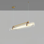 Acrylic Linear Chandelier Dimmable Kitchen Island Dining Room Office — Gold Black 31 to 59 Inch