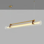 Acrylic Linear Chandelier Dimmable Kitchen Island Dining Room Office — Gold Black 31 to 59 Inch