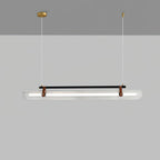 Acrylic Linear Chandelier Dimmable Kitchen Island Dining Room Office — Gold Black 31 to 59 Inch