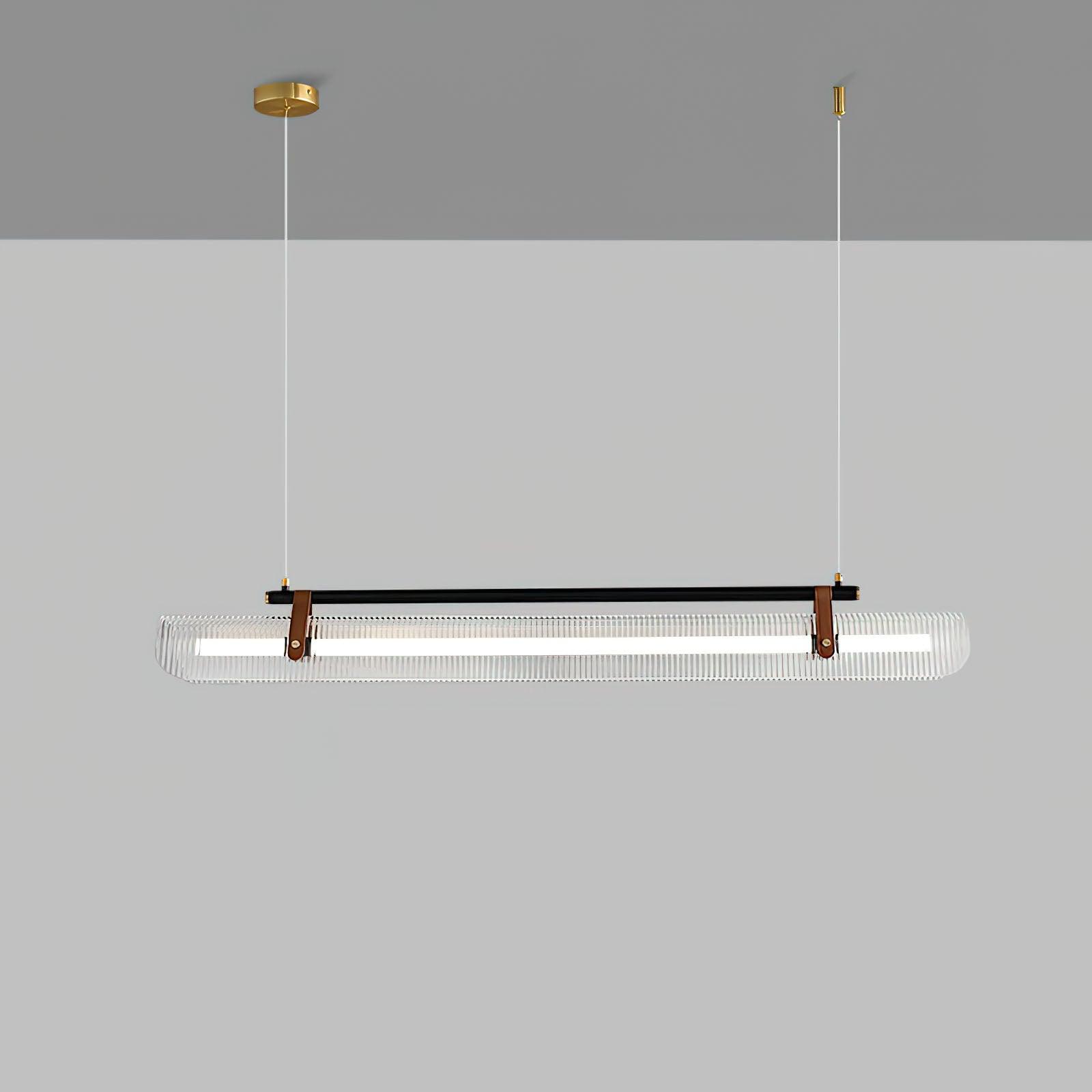 Acrylic Linear Chandelier Dimmable Kitchen Island Dining Room Office — Gold Black 31 to 59 Inch