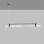 Acrylic Linear Chandelier Dimmable Kitchen Island Dining Room Office — Gold Black 31 to 59 Inch