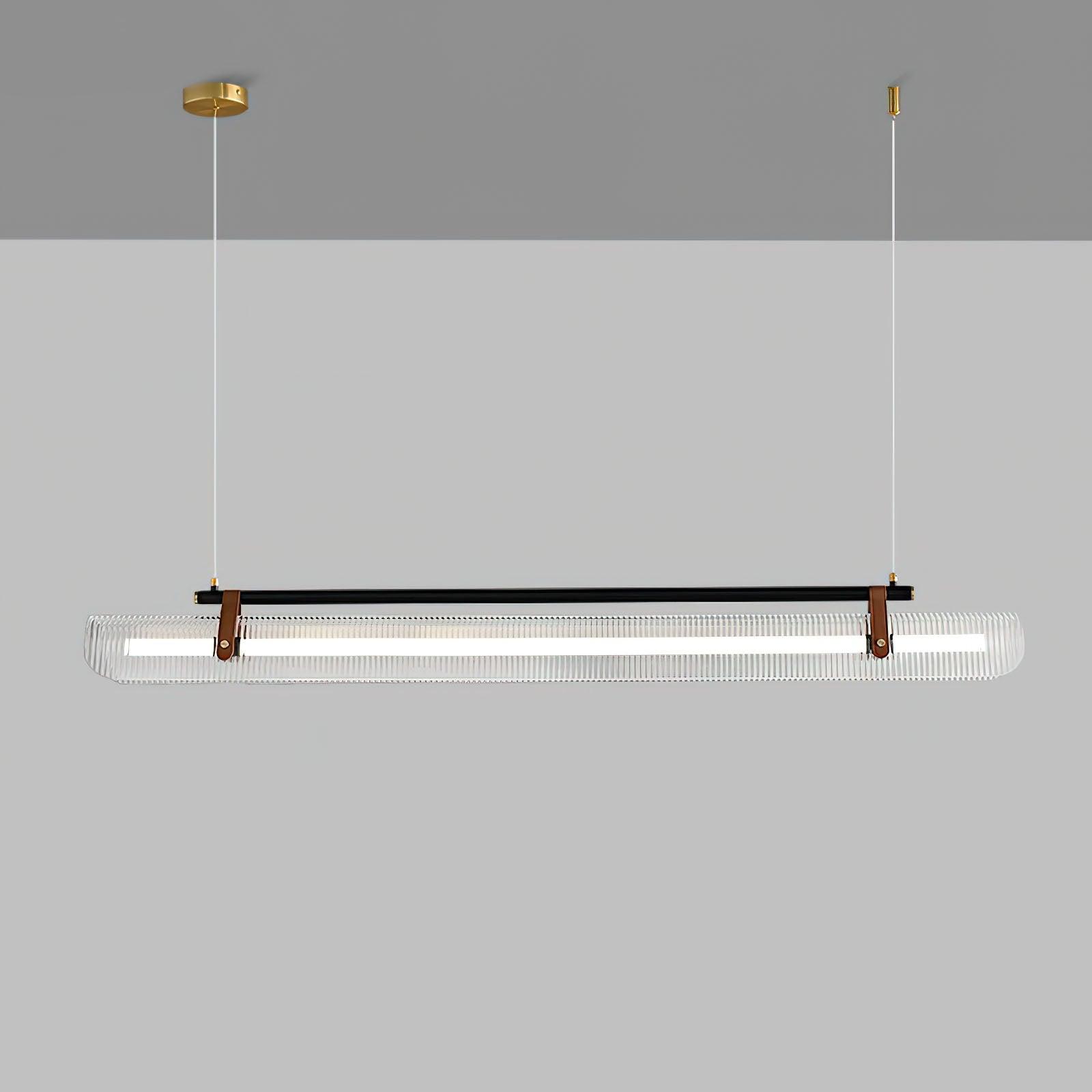 Acrylic Linear Chandelier Dimmable Kitchen Island Dining Room Office — Gold Black 31 to 59 Inch