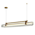 Acrylic Linear Chandelier Dimmable Kitchen Island Dining Room Office — Gold Black 31 to 59 Inch