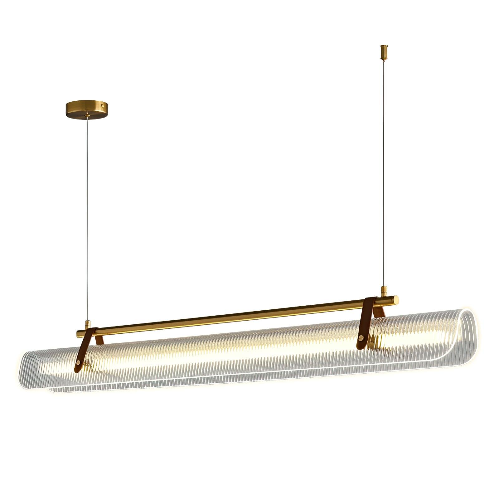 Acrylic Linear Chandelier Dimmable Kitchen Island Dining Room Office — Gold Black 31 to 59 Inch