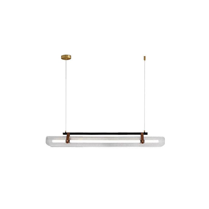 Acrylic Linear Chandelier Dimmable Kitchen Island Dining Room Office — Gold Black 31 to 59 Inch