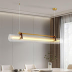 Acrylic Linear Chandelier Dimmable Kitchen Island Dining Room Office — Gold Black 31 to 59 Inch