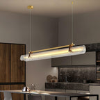 Acrylic Linear Chandelier Dimmable Kitchen Island Dining Room Office — Gold Black 31 to 59 Inch
