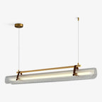 Acrylic Linear Chandelier Dimmable Kitchen Island Dining Room Office — Gold Black 31 to 59 Inch