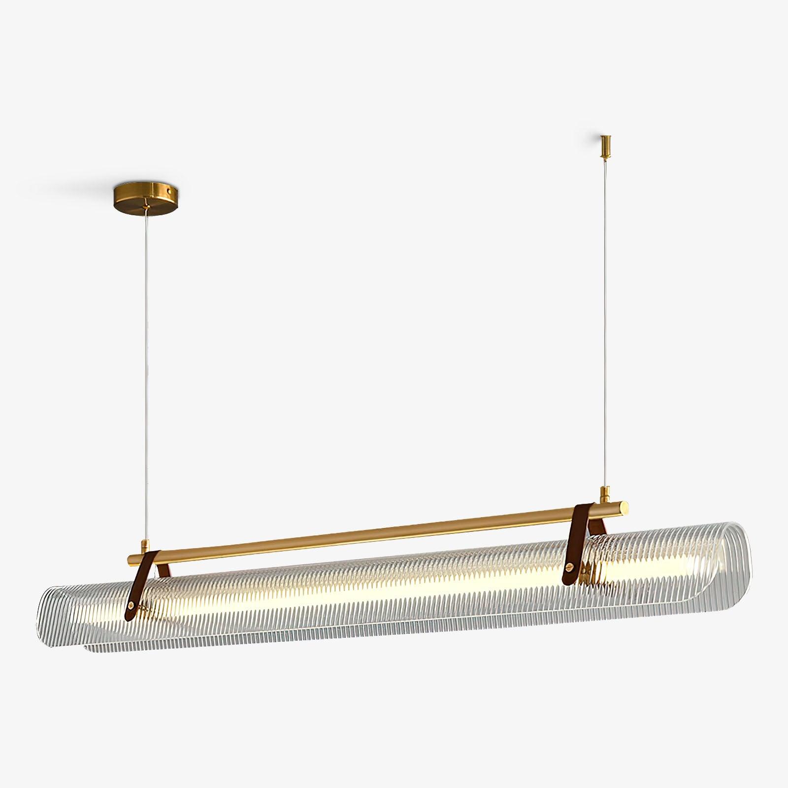 Acrylic Linear Chandelier Dimmable Kitchen Island Dining Room Office — Gold Black 31 to 59 Inch