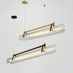 Acrylic Linear Chandelier Dimmable Kitchen Island Dining Room Office — Gold Black 31 to 59 Inch