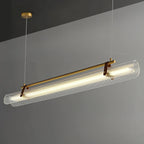Acrylic Linear Chandelier Dimmable Kitchen Island Dining Room Office — Gold Black 31 to 59 Inch