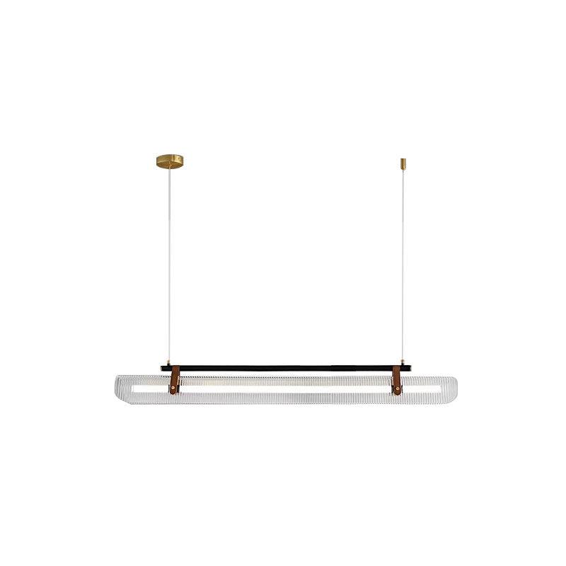 Acrylic Linear Chandelier Dimmable Kitchen Island Dining Room Office — Gold Black 31 to 59 Inch