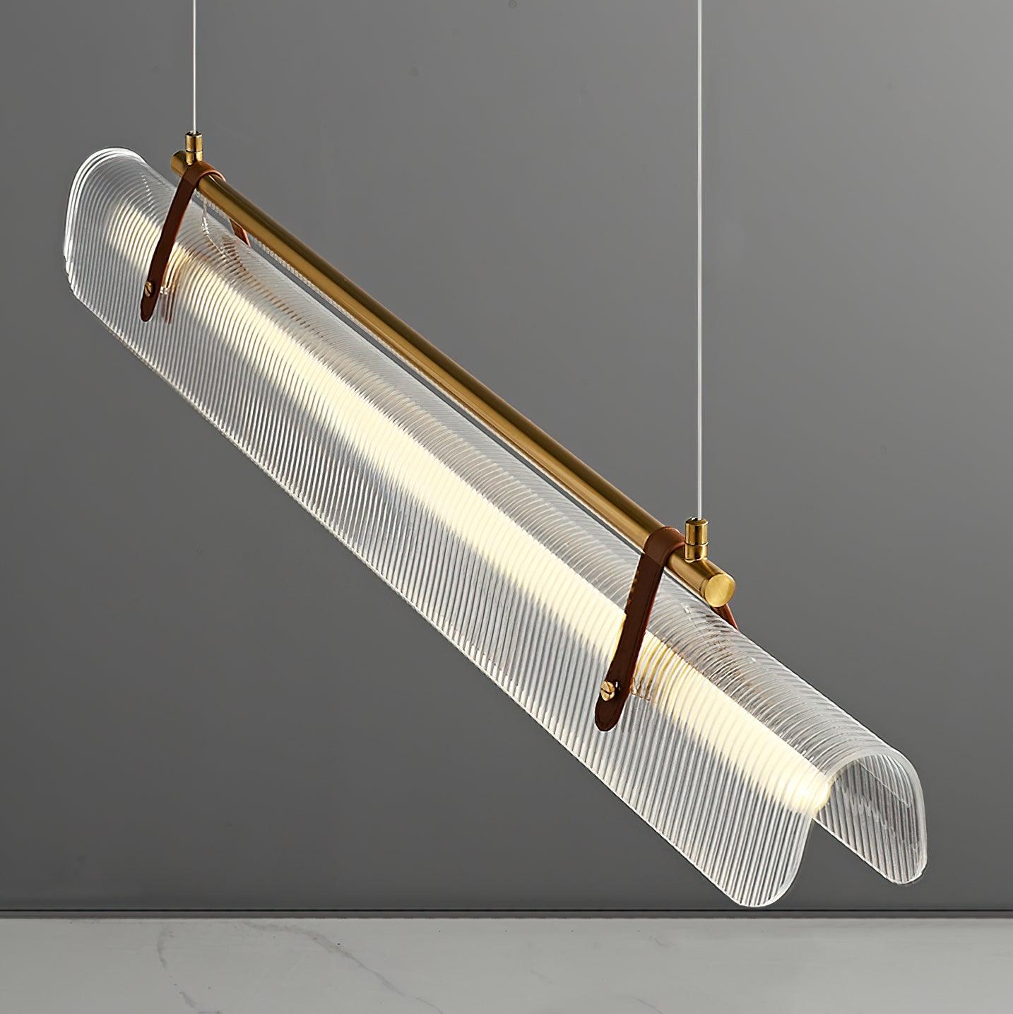 Acrylic Linear Chandelier Dimmable Kitchen Island Dining Room Office — Gold Black 31 to 59 Inch