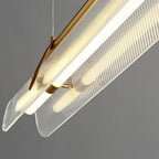 Acrylic Linear Chandelier Dimmable Kitchen Island Dining Room Office — Gold Black 31 to 59 Inch