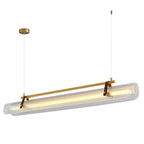 Acrylic Linear Chandelier Dimmable Kitchen Island Dining Room Office — Gold Black 31 to 59 Inch