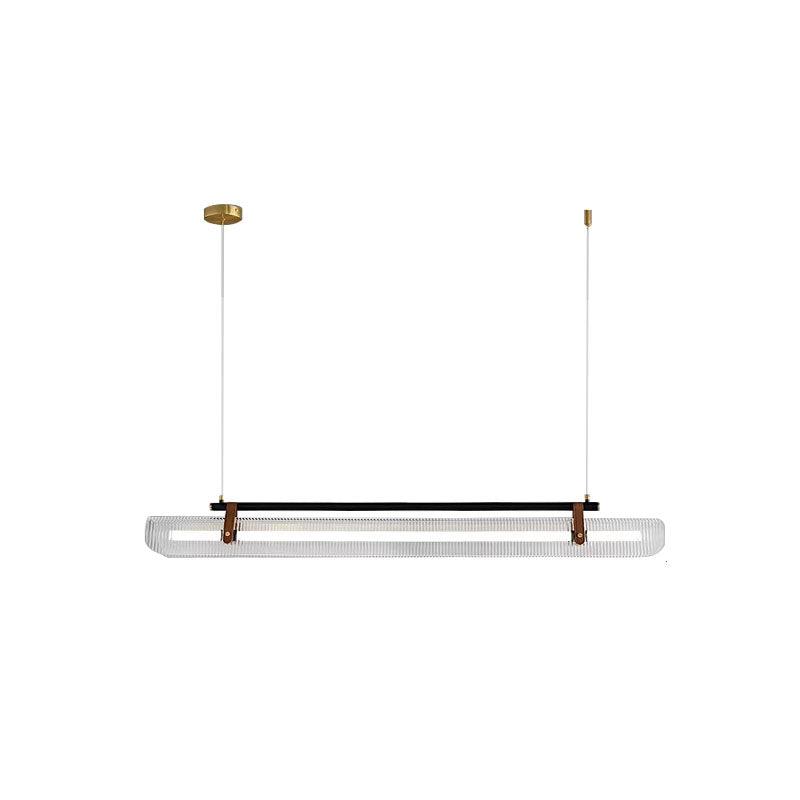 Acrylic Linear Chandelier Dimmable Kitchen Island Dining Room Office — Gold Black 31 to 59 Inch