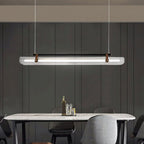 Acrylic Linear Chandelier Dimmable Kitchen Island Dining Room Office — Gold Black 31 to 59 Inch