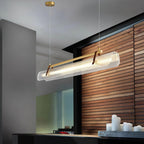 Acrylic Linear Chandelier Dimmable Kitchen Island Dining Room Office — Gold Black 31 to 59 Inch