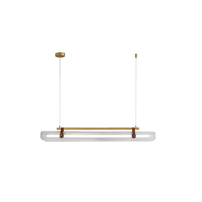Acrylic Linear Chandelier Dimmable Kitchen Island Dining Room Office — Gold Black 31 to 59 Inch