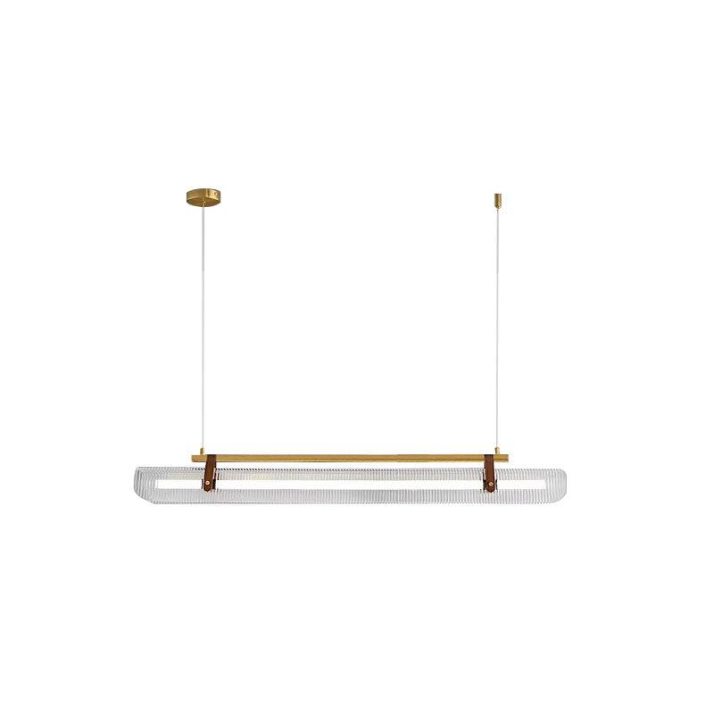 Acrylic Linear Chandelier Dimmable Kitchen Island Dining Room Office — Gold Black 31 to 59 Inch
