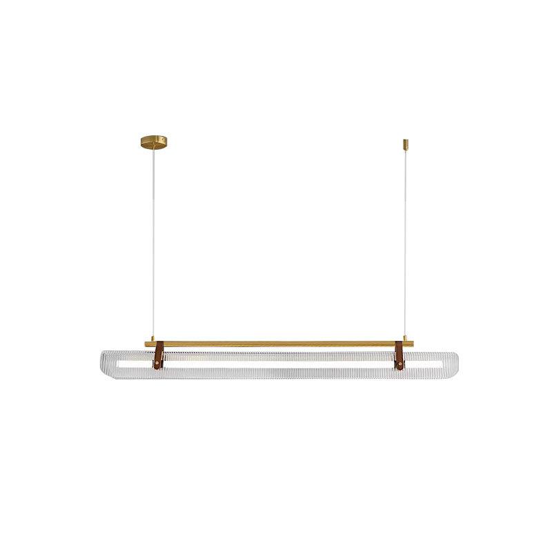 Acrylic Linear Chandelier Dimmable Kitchen Island Dining Room Office — Gold Black 31 to 59 Inch