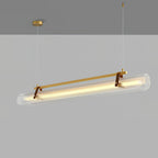 Acrylic Linear Chandelier Dimmable Kitchen Island Dining Room Office — Gold Black 31 to 59 Inch