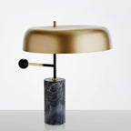 Adam Marble Base LED Table Lamp Modern Luxury Bedside Living Room — Black Gold 13 Inch