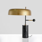 Adam Marble Base LED Table Lamp Modern Luxury Bedside Living Room — Black Gold 13 Inch