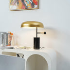 Adam Marble Base LED Table Lamp Modern Luxury Bedside Living Room — Black Gold 13 Inch