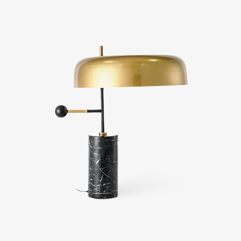 Adam Marble Base LED Table Lamp Modern Luxury Bedside Living Room — Black Gold 13 Inch