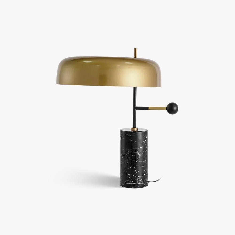 Adam marble base LED table lamp modern luxury bedside living room — black gold 13 inch