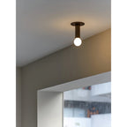 Adams Alabaster Flush Mount Ceiling Lamp Natural Stone Warm LED Bedroom Hallway — Round 2 Sizes