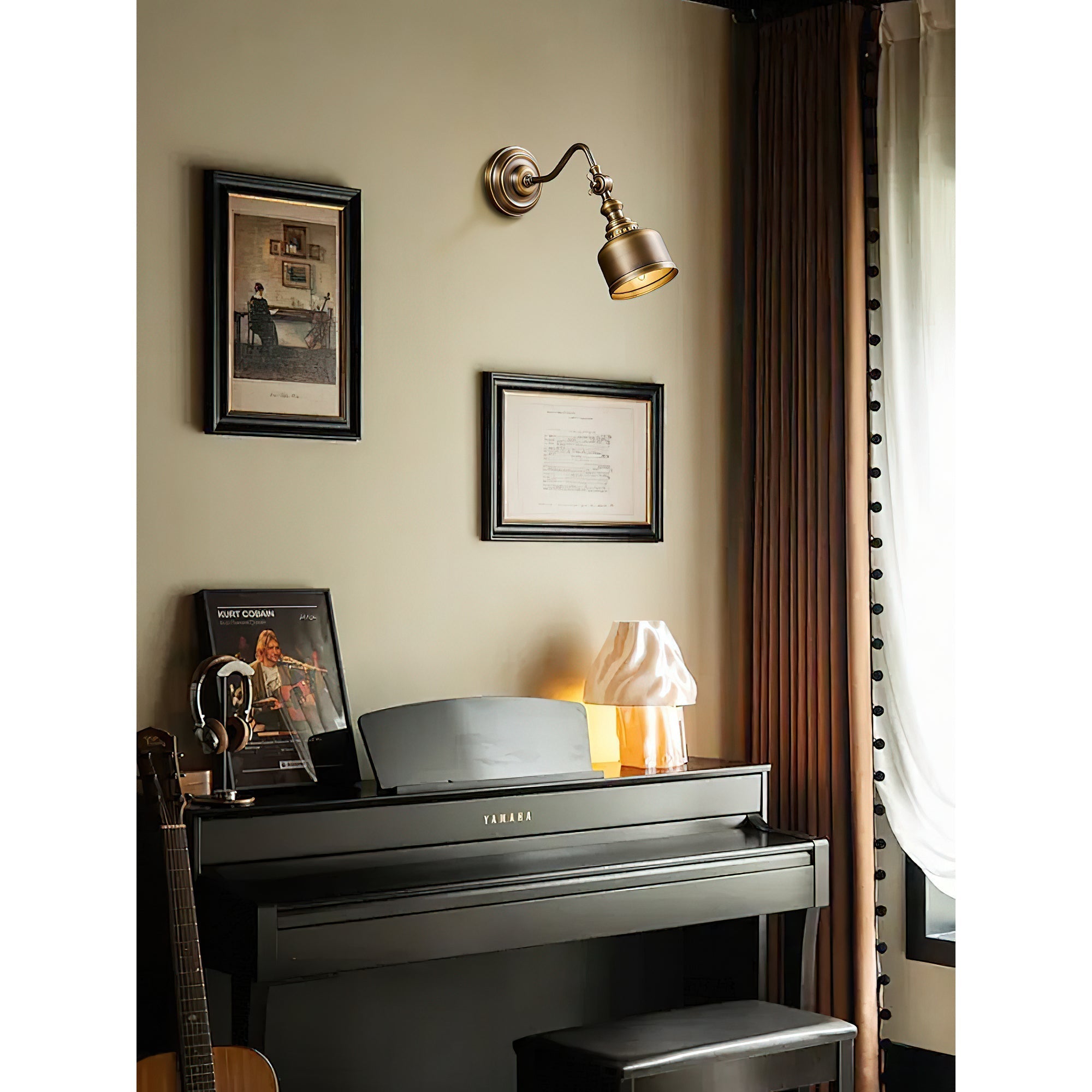 Addison Gooseneck Wall Lamp Adjustable Brass Arm LED Warm White Reading Bedroom Office