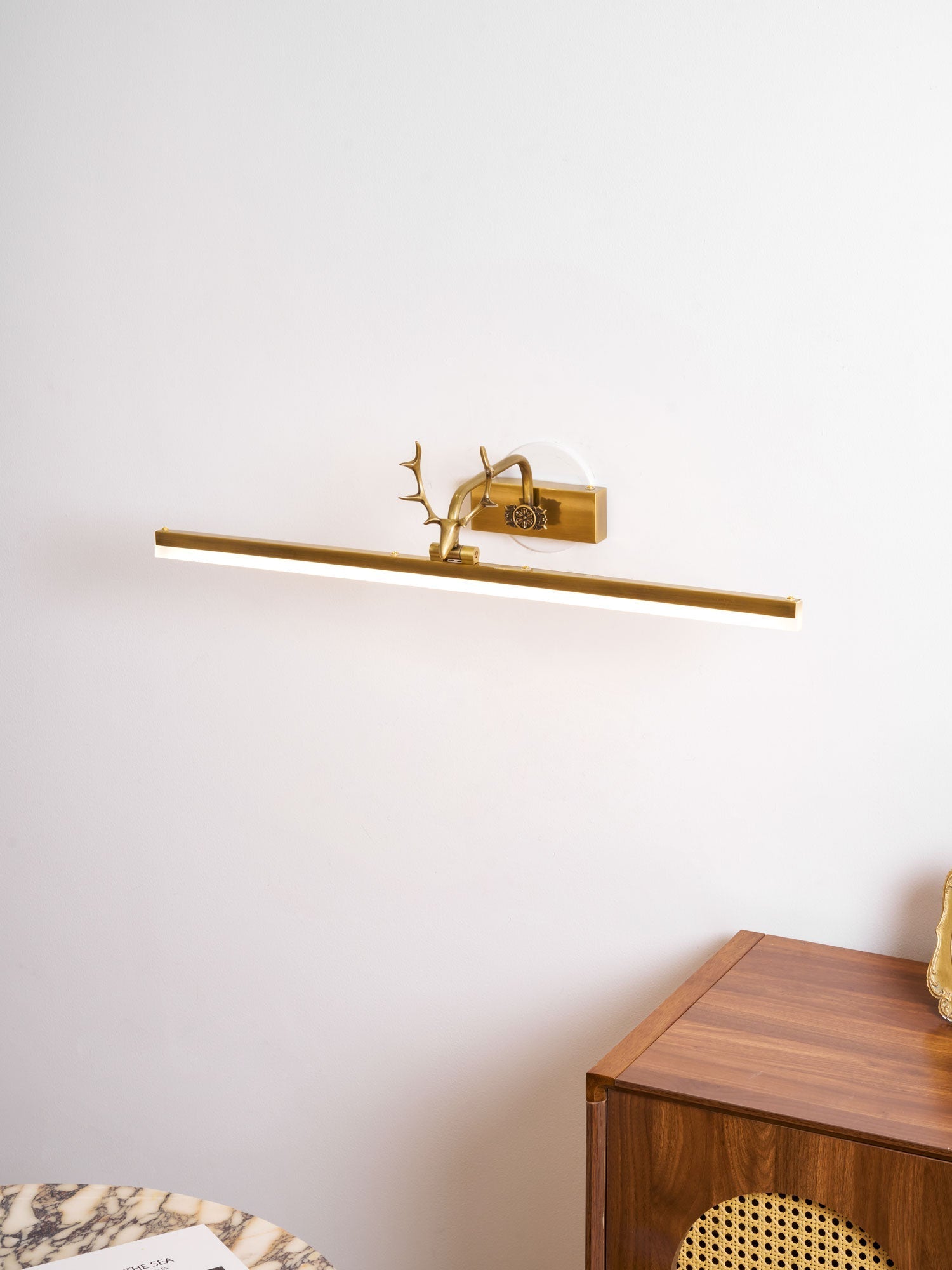 Antler Wall Lamp Gold Decorative LED Bedroom Living Room Hallway — 16 to 28 Inch