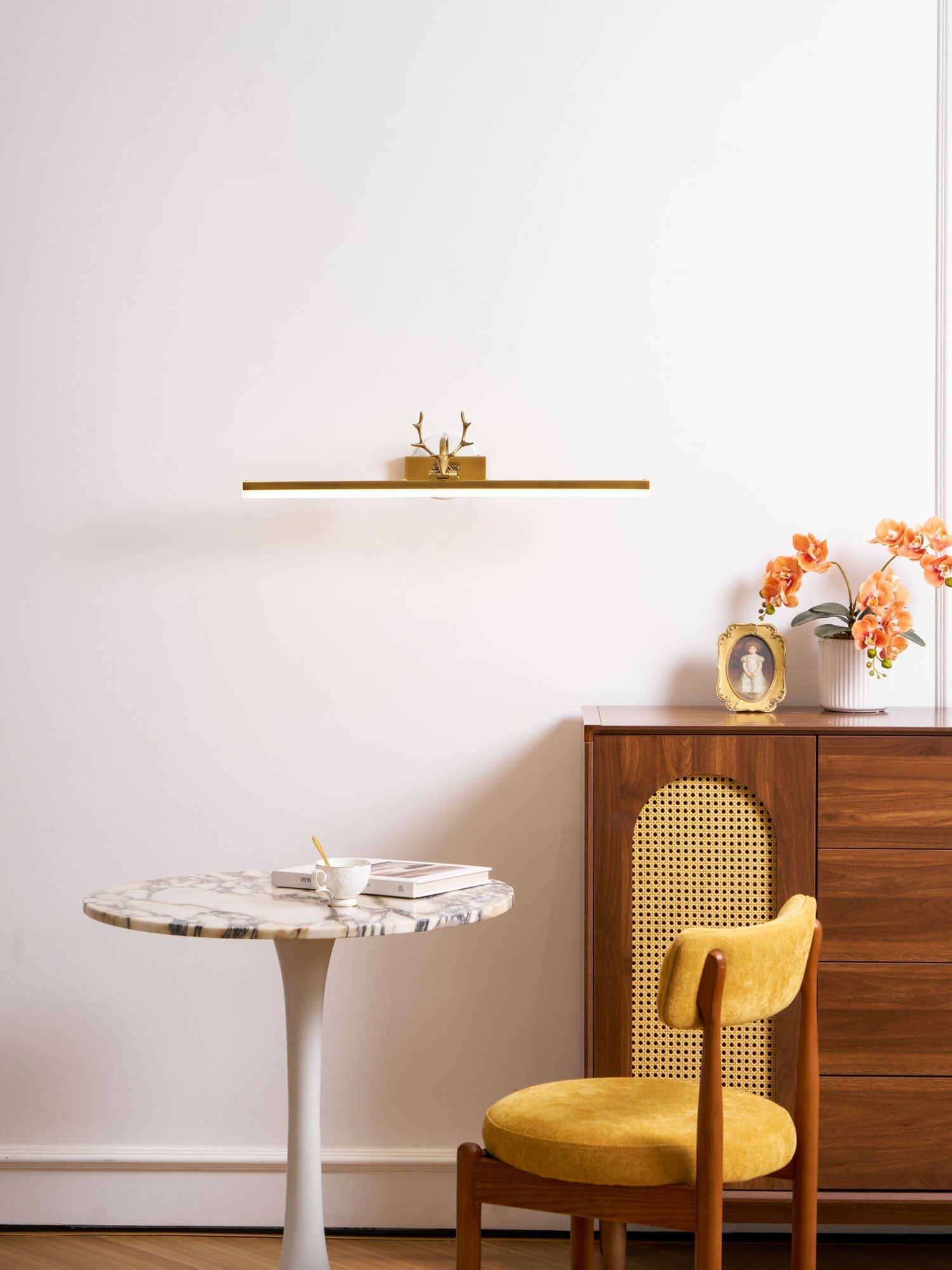 Antler Wall Lamp Gold Decorative LED Bedroom Living Room Hallway — 16 to 28 Inch