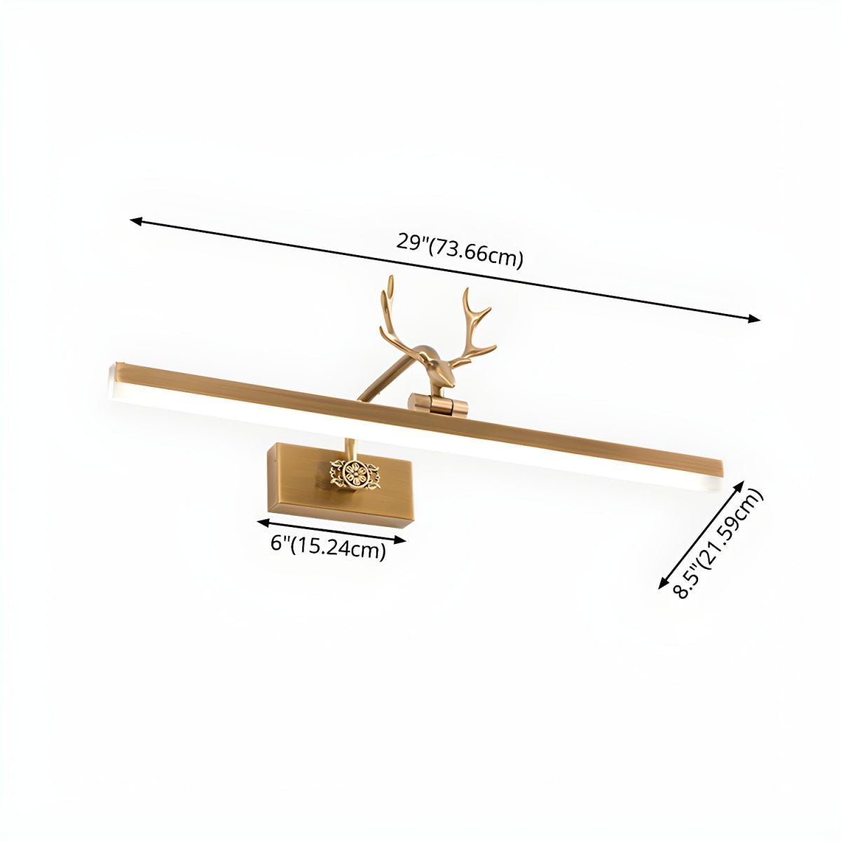 Antler Wall Lamp Gold Decorative LED Bedroom Living Room Hallway — 16 to 28 Inch