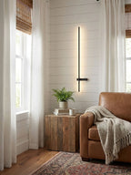 Adeline Linear Wall Sconce Dimmable Slim Bedroom Living Room Hallway — Black 23 to 47 Inch