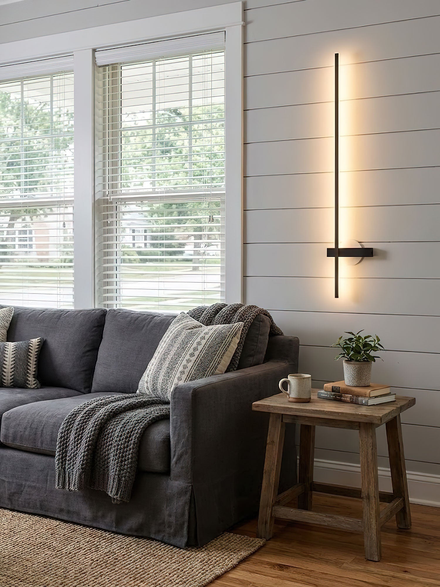 Adeline Linear Wall Sconce Dimmable Slim Bedroom Living Room Hallway — Black 23 to 47 Inch